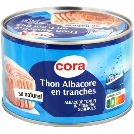 Cora thon albacore au naturel en tranche 280g