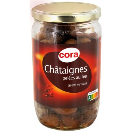 Cora châtaignes pelées au feu 72cl 420g