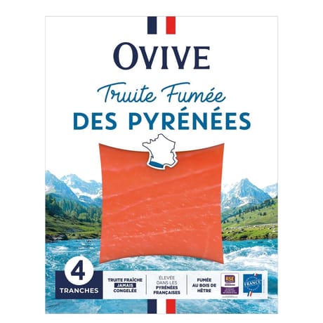 Ovive truite fumée des Pyrénées 4 tranches 120g