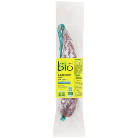 Nature Bio saucisson sec pur porc bio 150g