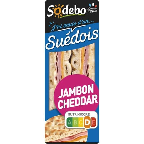 Sodebo club suédois jambon cheddar 135g