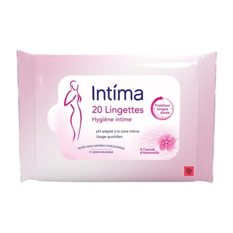 Intima lingettes hygiène intime fraîcheur longue durée x20