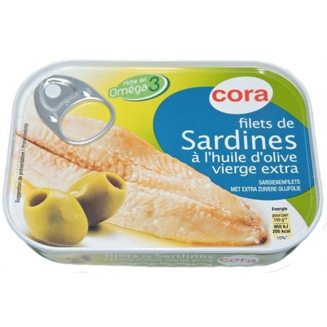 Cora filets de sardines huile d'olive vierge extra 100g