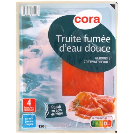 Cora truite fumée d'eau douce 4 tranches 120g