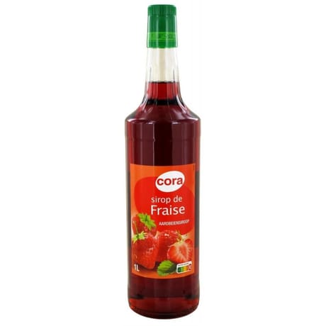 Cora sirop fraise bouteille 1l
