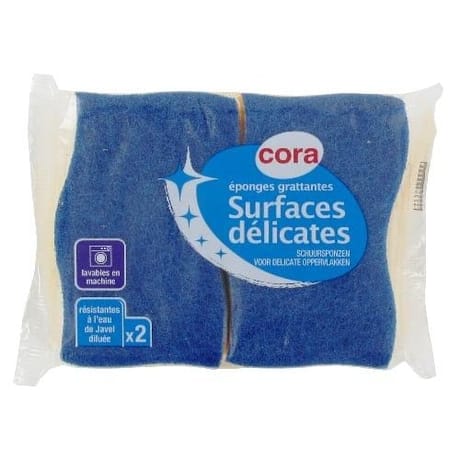 Cora éponges végétales grattantes surfaces délicates x2