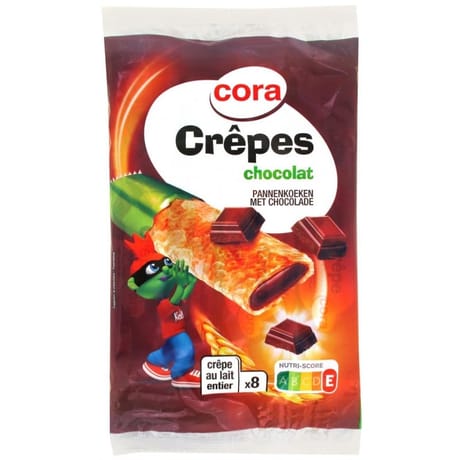 Cora kido sachet de 8 crêpes chocolat noisettes 256g