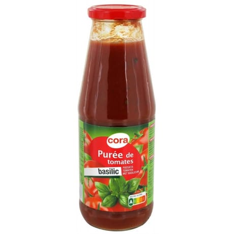 Cora purée de tomates au basilic bouteille  690g