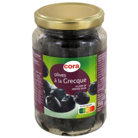 Cora olives noires à la grecque 250g