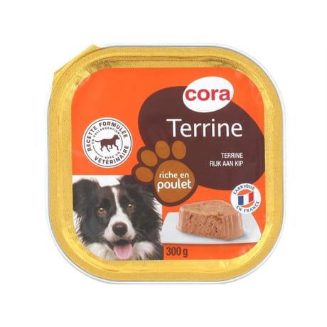 Cora terrine pour chien riche en poulet 300g