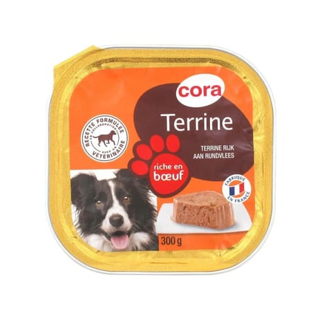 Cora terrine pour chien riche en boeuf 300g
