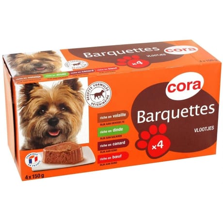 Cora terrines riches en viande pour chien 4x150g