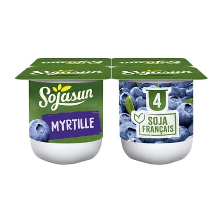 Sojasun spécialité au soja fermentée sucrée aux myrtilles 4x100 g