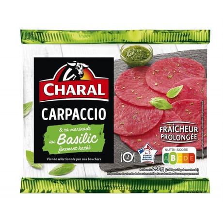 Carpaccio de boeuf et sa marinade au basilic 230g Charal