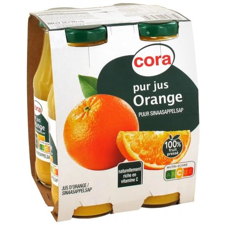 Cora pur jus d'orange 4 x 20cl