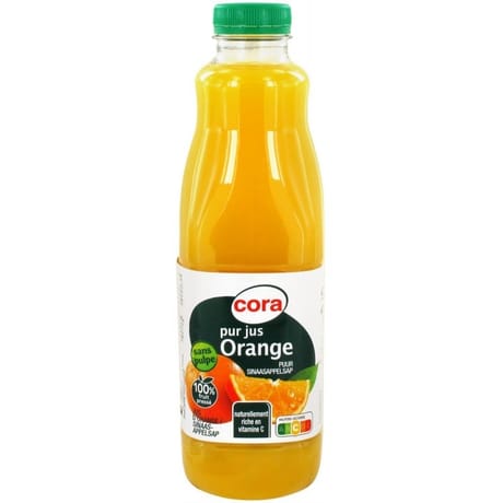 Cora pur jus orange sans pulpe 1l