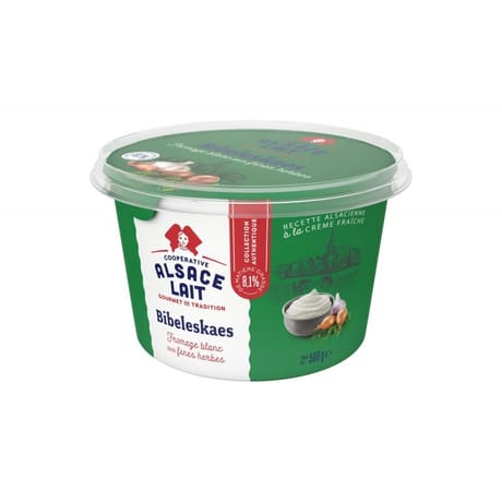 Alsace Lait fromage blanc bibeleskaes fines herbes 8,1% mg 500g