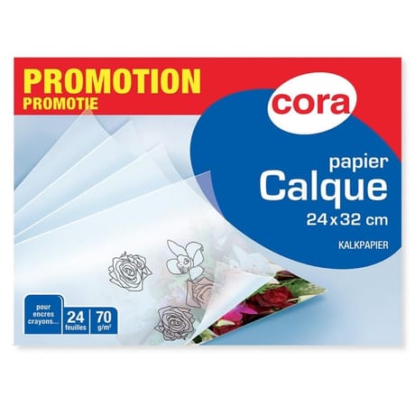 Cora pochette dessin papier calque 24 x 32 cm 24 feuilles 70g car