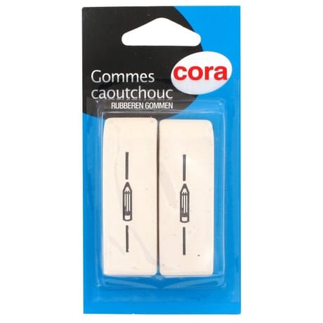 Cora 2 gommes blanches
