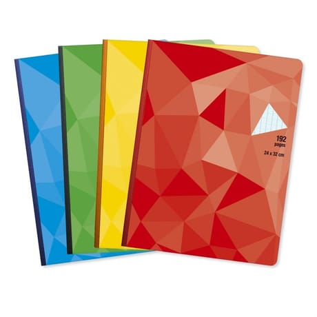 Cora cahier brochure  24 x 32 cm 192 pages seyes grands carreaux  90g couverture vernie