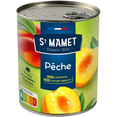 St Mamet pêches au sirop 850g