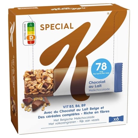Kellogg's barres céréales special k chocolat au lait - 6x20g