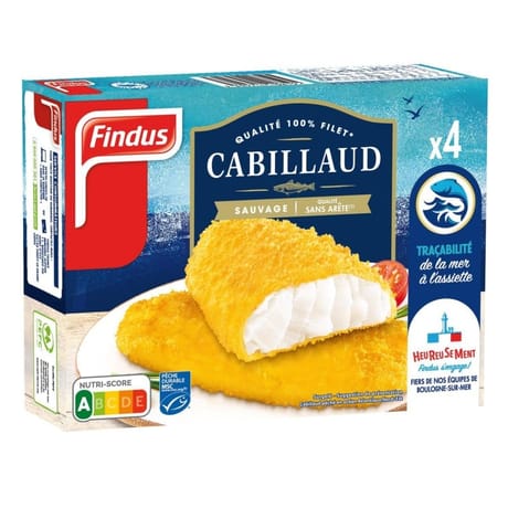 Findus 4 filets de cabillaud panés 400g