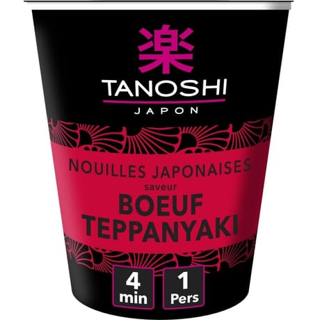 Tanoshi nouilles cup boeuf teppanyaki 65g