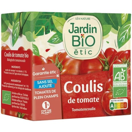 Jardin Bio étic coulis de tomate bio brique tetra de 500g