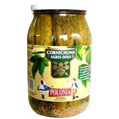 Polonia cornichons aigres doux 490g net égoutté