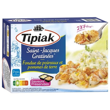 Tipiak Saint Jacques gratinées fondue de poireaux pomme de terre 310g
