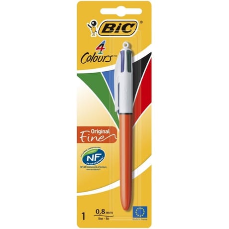 Bic stylo bille 4 couleurs pointe fine