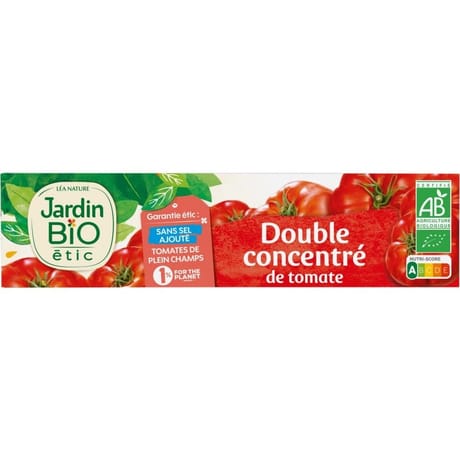 Jardin bio étic double concentré de tomate bio en tube 200g