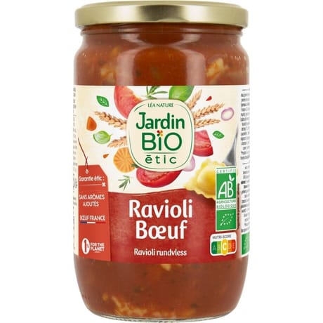 Jardin bio ravioli au boeuf bio 700g