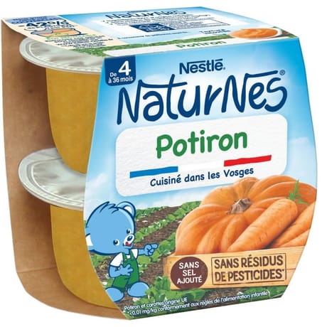 Nestlé naturnes potiron dès 4/6 mois 2x130g