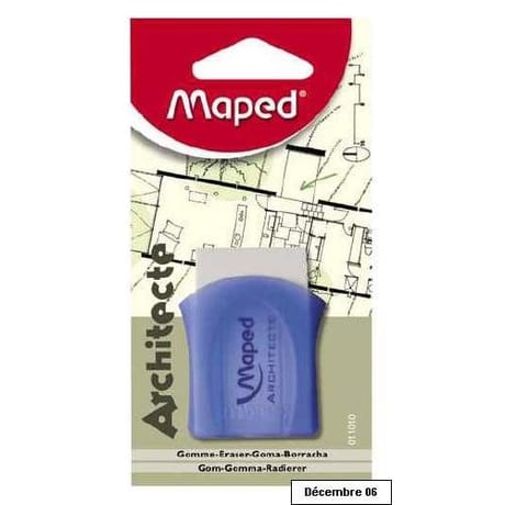 Maped gomme architecte fourreau translucide