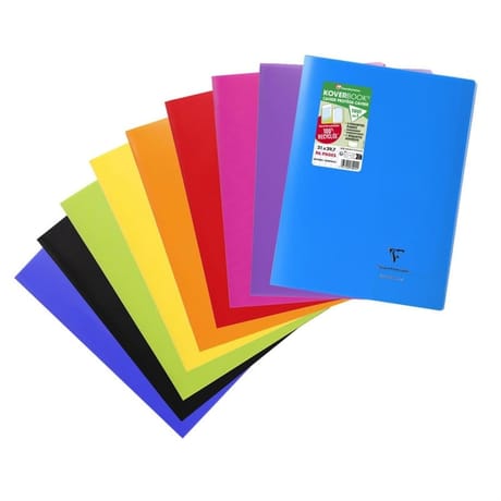 Clairefontaine cahier kbook 21x29.7 seyes opaque coloris assortis