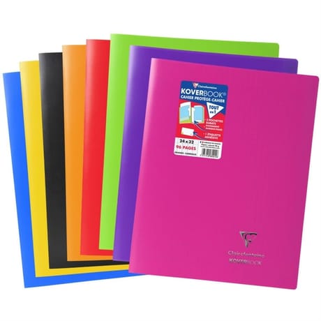 Clairefontaine cahier kbook 24x32 cm seyes opaque coloris assortis