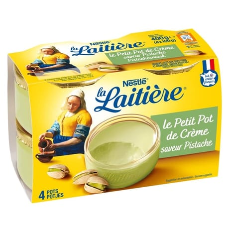 La Laitière Petit pot de crème pistache 4x100g