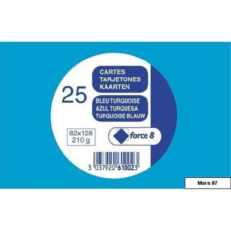 Clairefontaine 25 cartes de visite turquoise 8.2x12.8 cm 210 grammes