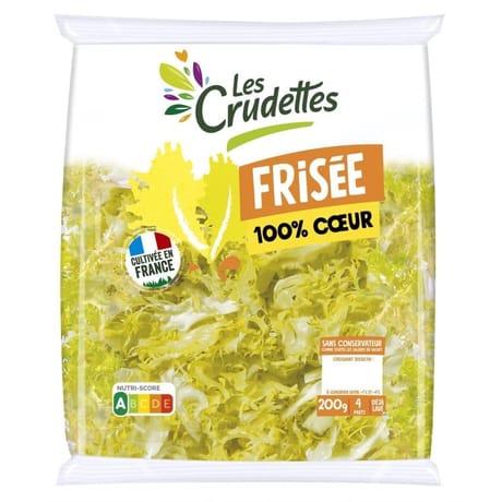 Les Crudettes salade frisée 100% coeur sachet 200g
