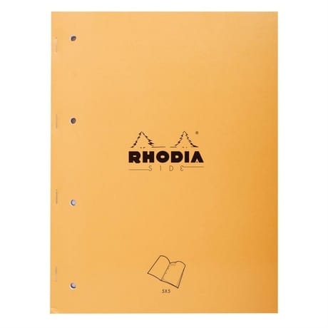 Rhodia - Cahier de notes agrafé 22.3x29.7 cm 160 pages détachables 5x5 perforées