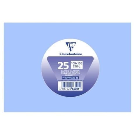 Clairefontaine 25 cartes 10.9x15.5 bleu lavande