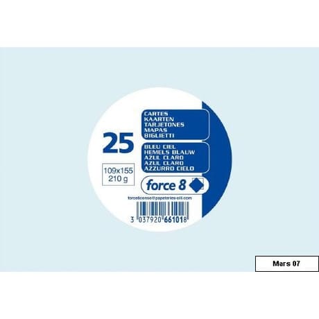 Clairefontaine 25 cartes 10.9x15.5 cm bleu ciel 210 grammes sous film