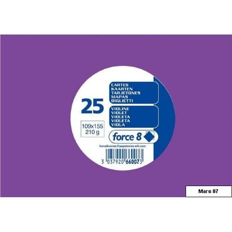 Clairefontaine 25 cartes 10.9x15.5 cm violine 210 grammes sous film