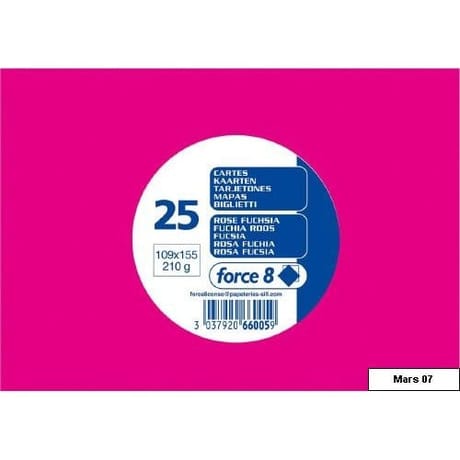 Clairefontaine 25 cartes 10.9x15.5 cm rose fushia 210 grammes sous film