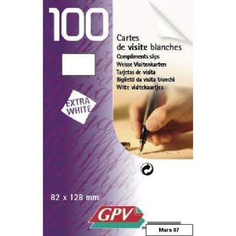 Gpv coffret de 100 cartes de visite
