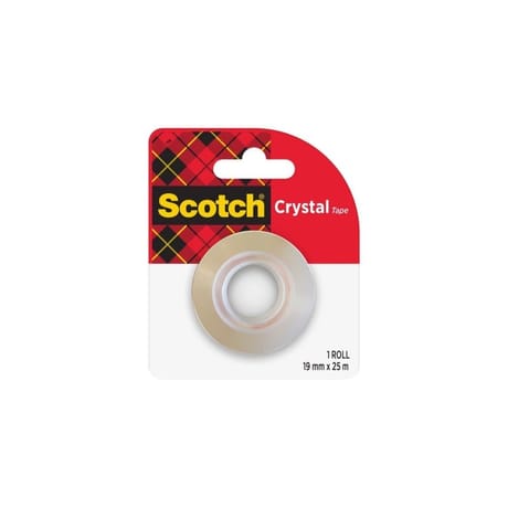 Scotch - Ruban adhésif super transparent 25 mètres x19mm rouleau recharge