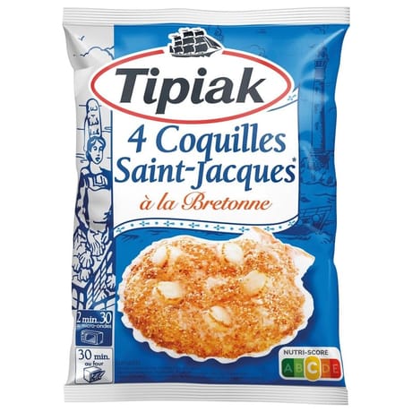 Tipiak 4 coquilles Saint Jacques à la bretonne 360g