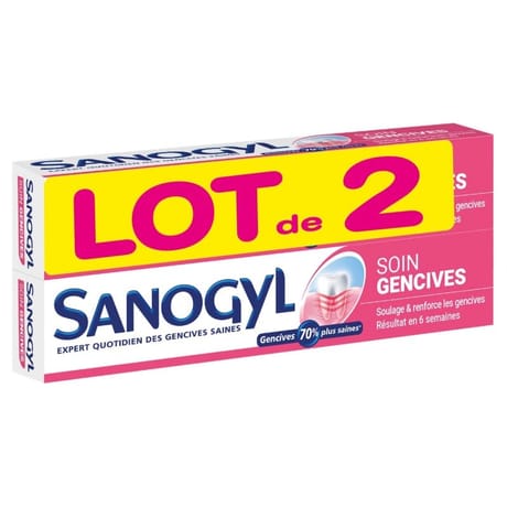 Sanogyl dentifrice tube soin gencives 2x75ml